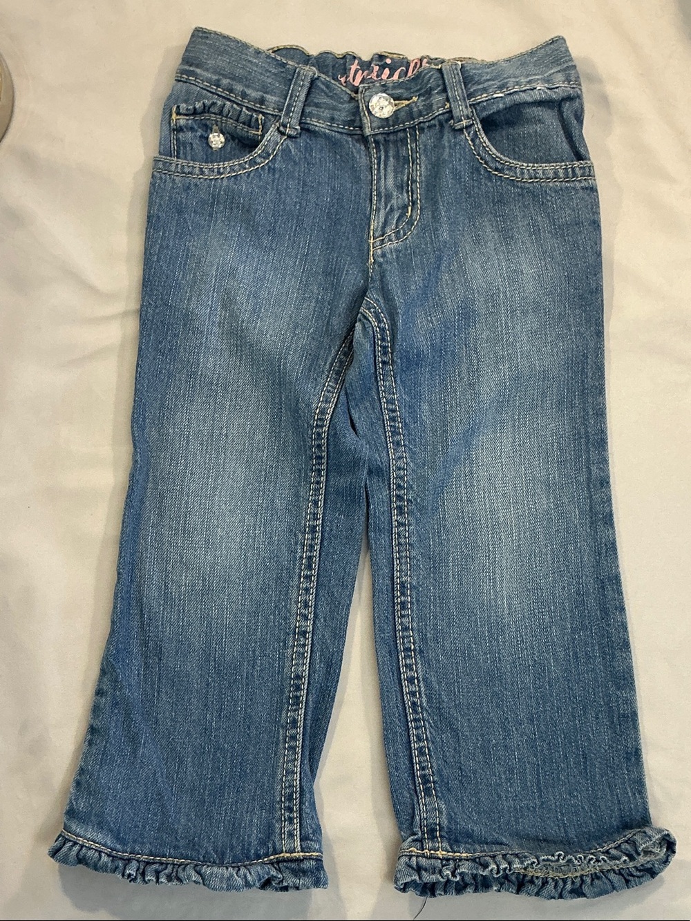 Gymboree Girls Medium Blue Ruffle-Hem Jeans